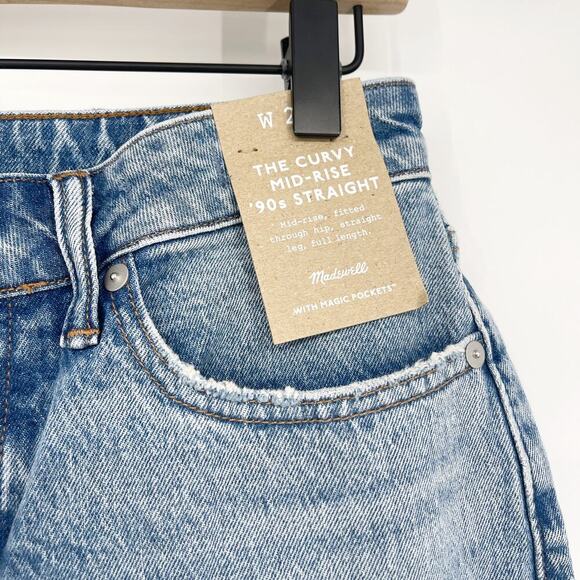 Madewell The Petite Curvy '90s Straight Mid Rise Jean Barbosa Wash Size 26P NWT - Picture 8 of 12